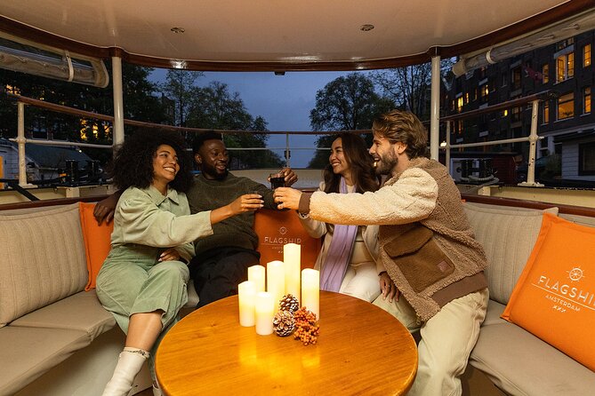 Amsterdam Light Festival: Canal Cruise Covered Saloon Boat