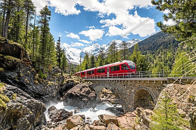Bernina and Glacier Train Two Routes in One Day from Milan