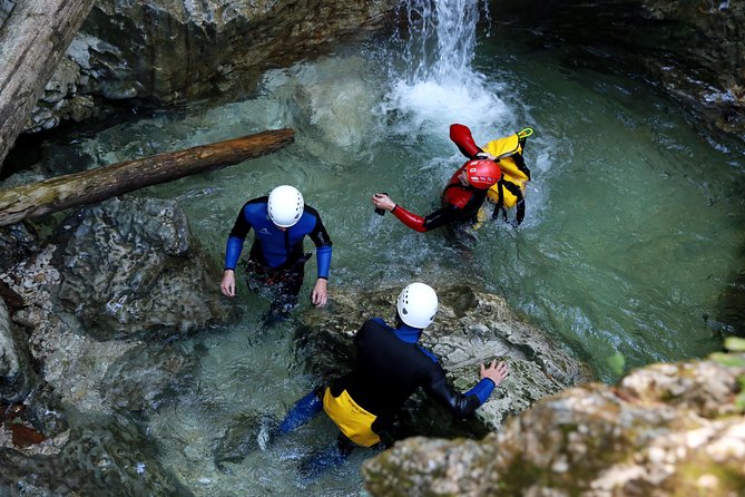 Bled and Bohinj Valley Canyoning with Hotel Pickup & Free Photos