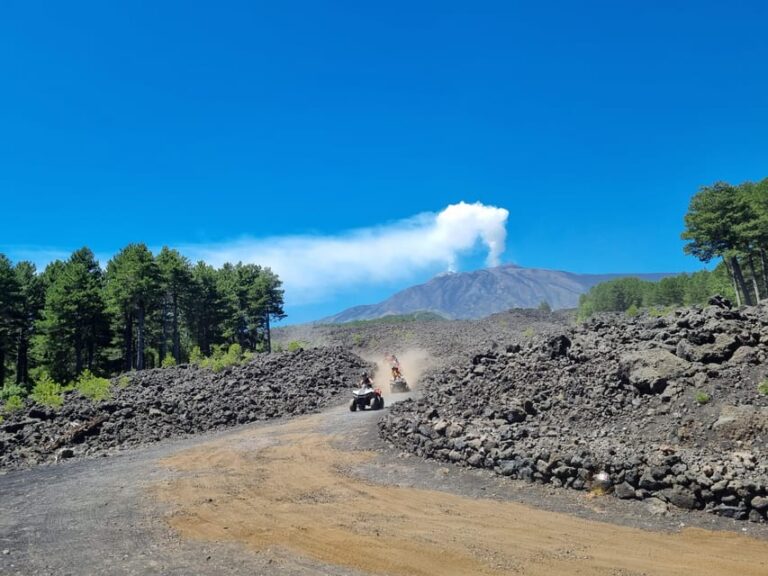 Etna volcano: Etna grand tour by quad bike with cave and lava flow visit