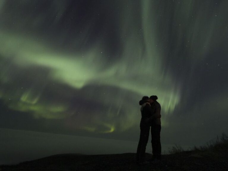 From Kiruna: Northern Lights Guided Husky Sledding Adventure
