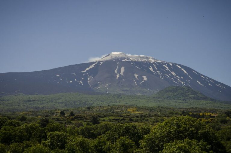 From Taormina: Mount Etna upper craters and Alcantara Gorges