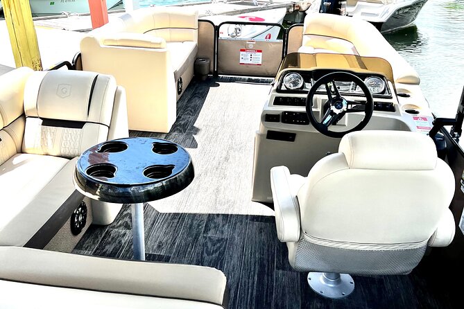 Full Day Premium 24ft Pontoon Boat With Cozy Lounge Upgrades