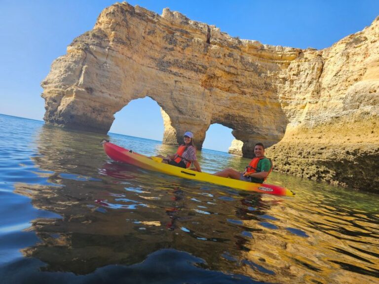 Lagoa: Benagil Cave and Marinha Beach Guided Kayaking Tour