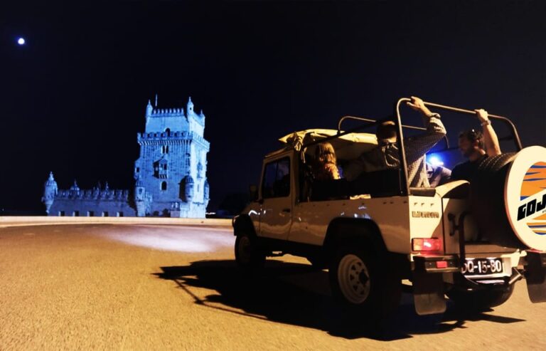 LISBON BY NIGHT in a Vintage Jeep with FOOD & DRINK Tastings
