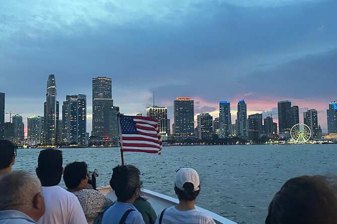 Miami Skyline and Biscayne Boat Party and Open Bar with Music