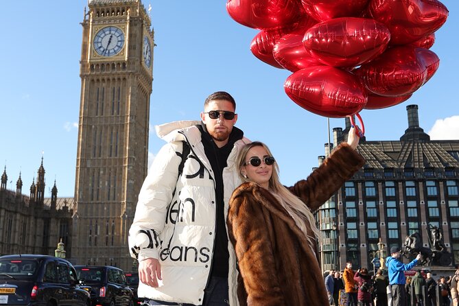 Professional Digital Photo with Red Heart Balloons Central London