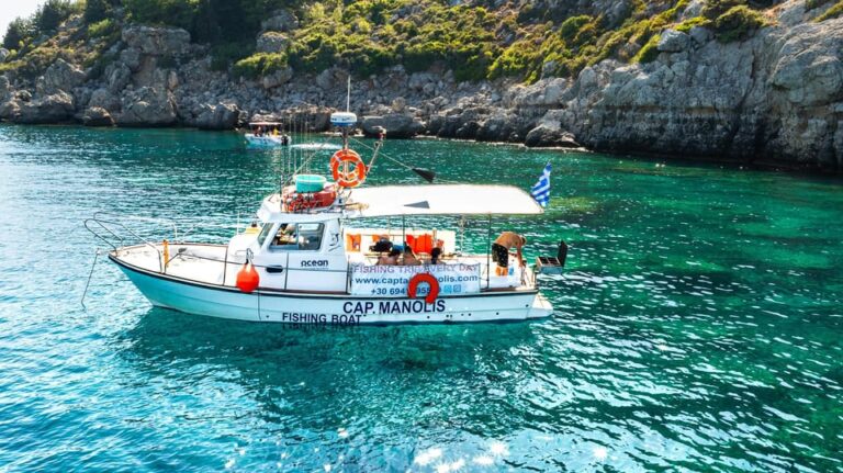 Rhodes: Captain Manolis Fishing Trip with BBQ and Swimming