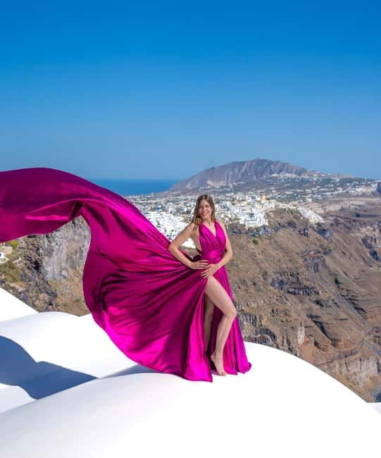 Santorini: Flying Dress Photoshoot with Edited Photos
