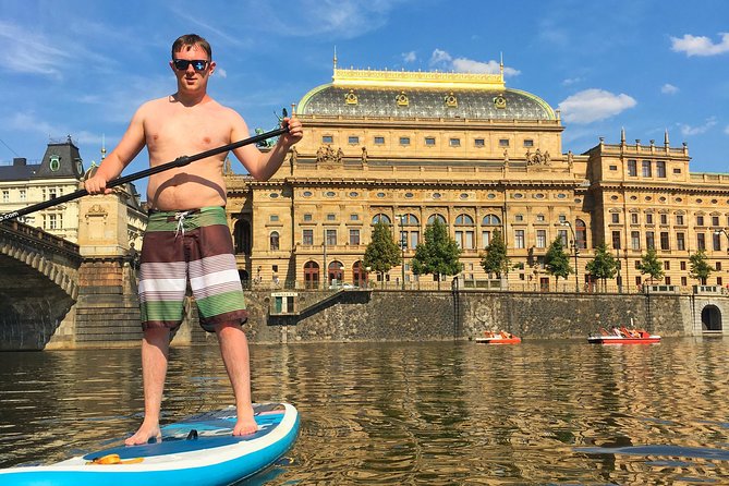 Stand-Up Paddleboarding on the Vltava River in Prague