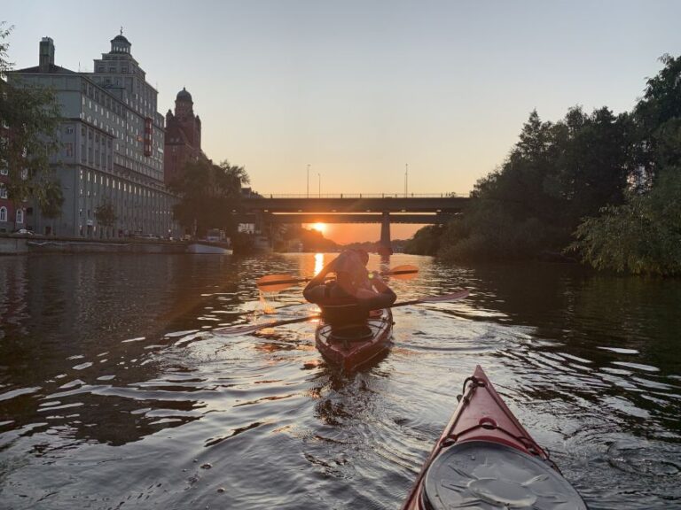 Stockholm: Sunset Kayak Tour in the City + Swedish Fika
