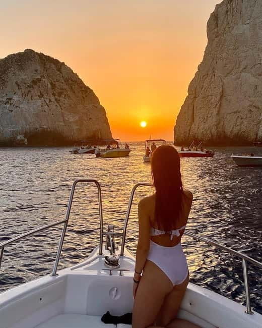 Zakynthos: Private Sunset Cruise to the south of the island