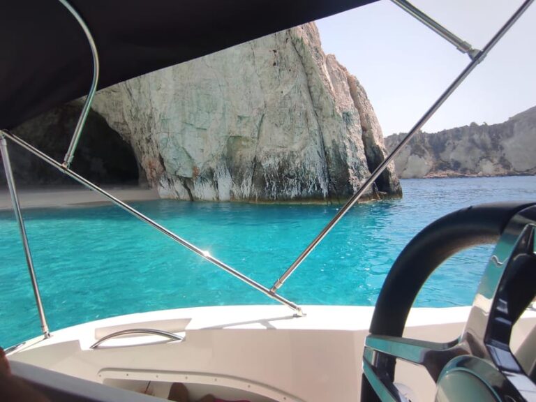 Zante Private Cruise to Turtle Island, Keri Caves & Mizitres