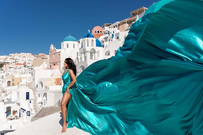Dreamy Flying Dress Photoshoot in Santorini - Practicalities and Tips for the Best Experience