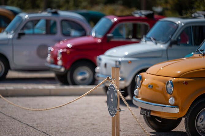 In Valle d'Itria on a vintage Fiat 500. Photo Quest Tour - Forno Masseria Lisi Anna