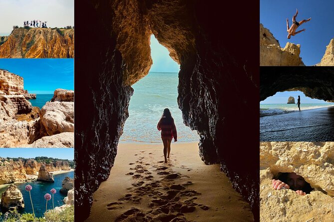 From Faro: Benagil, Marinha Beach, 7 Hanging Valleys, Algar Seco - Algar Seco and the Cliff Jumping Adventure
