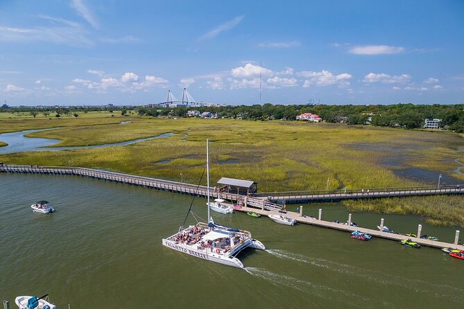 Morning Charleston Harbor Sail Lux Catamaran Shade and Seating - The Sum Up