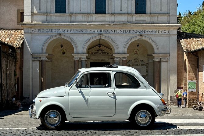Fiat Tour, Catacombs, Appia Antica, Aqueducts ticket included - Discover Rome with a Private Fiat 500 Tour