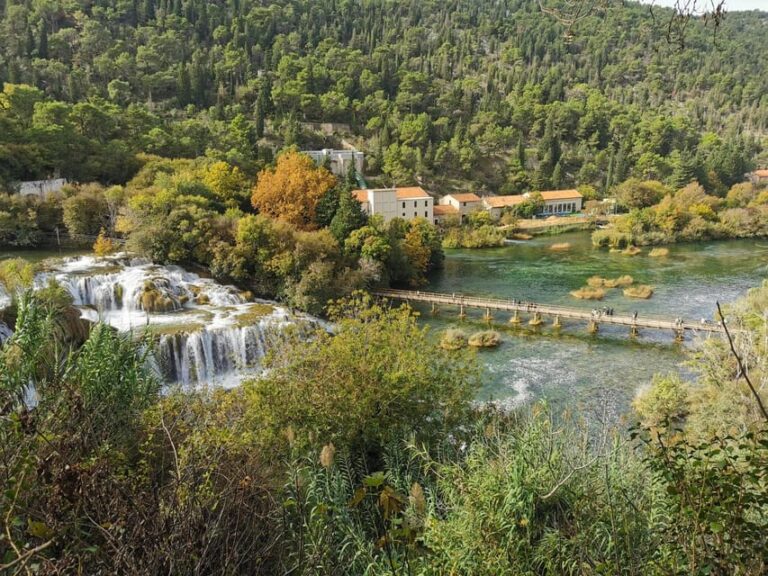 From Zadar: Krka Waterfalls Day Tour with Boat Ride & Guide