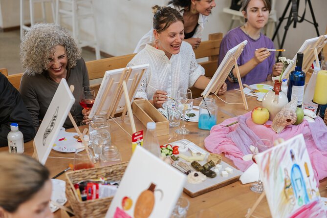 Painting Workshop with Wine and Greek Appetizers - A Colorful Twist on Santorini: Painting Workshop with Wine and Greek Appetizers