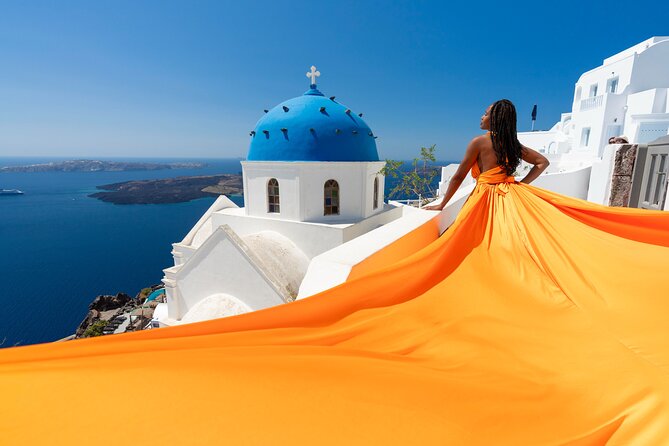 Private Santorini Flying Dress Photoshoot 2 Hours and Video - Good To Know