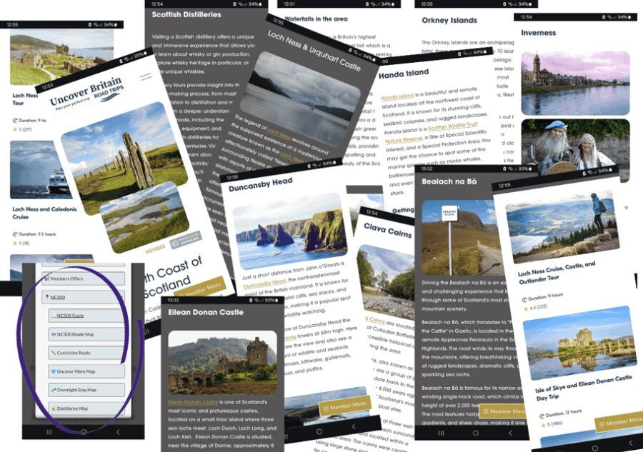 Scotland's North Coast Online Roadtrip Travel Guide - The Route and Destinations