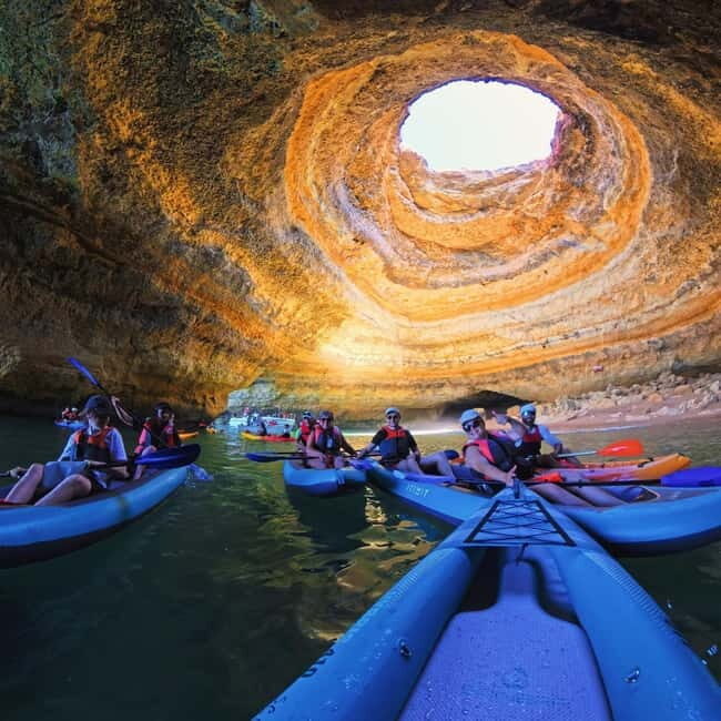 Benagil: Guided Kayak Tour inside caves and Praia da Marinha - What’s Included and What to Bring