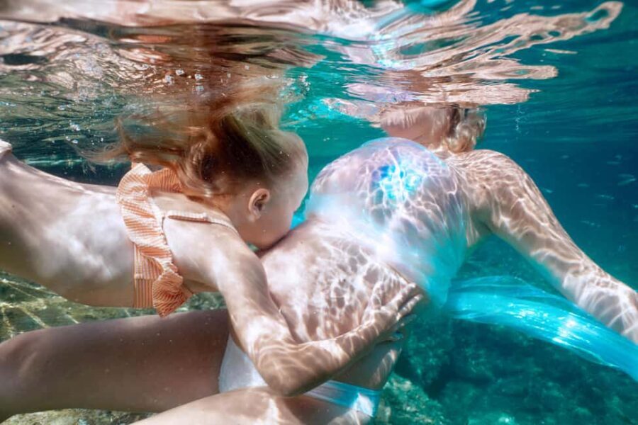 Exclusive underwater photo shoot in the sea near Palmain a turquoise blue bay - The Photos and How They Are Delivered