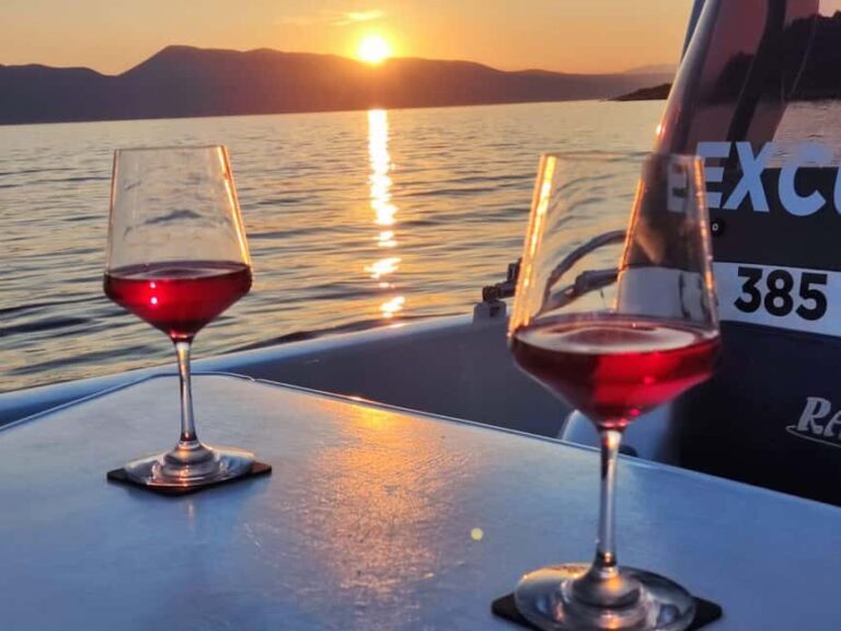 Krk: Sunset Boat Tour with wine, high chance of dolphins - The Experience on the Water