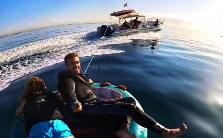 Mallorca: Private Watersports Boat. LUNCH Drinks SUP, Tubing - Water Toys and Activities