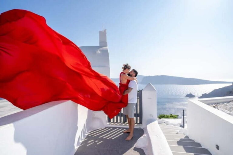 Oia: Santorini Photoshoot with Flying Dress Rental Option - Practical Details and Considerations