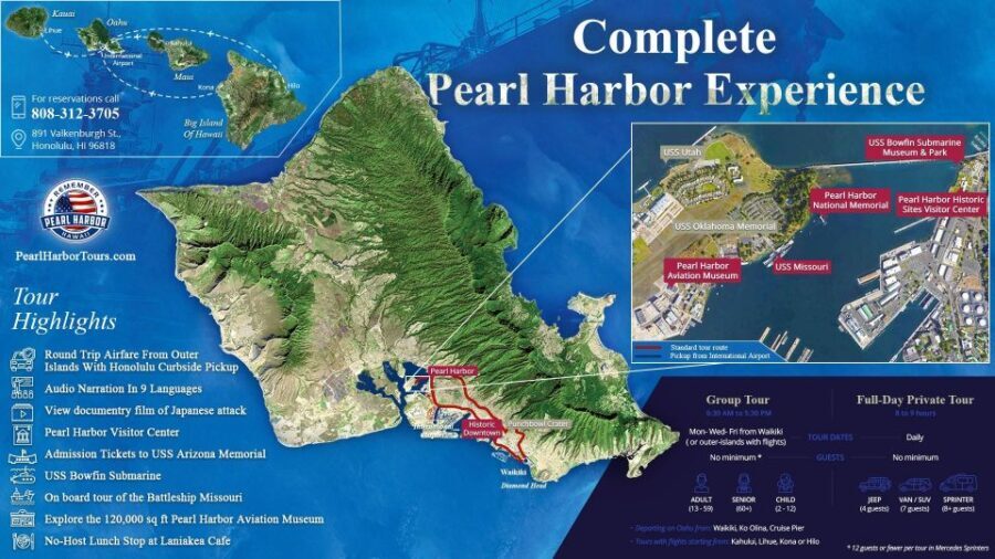 Pearl Harbor and Oahu Circle Island Tour FROM KONA - Breaking Down the Day: What to Expect from the Tour