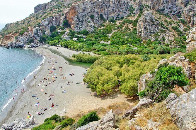 Preveli Beach and Damnoni Kourtaliotikowaterfalls from Rethymno - Transportation & Group Size