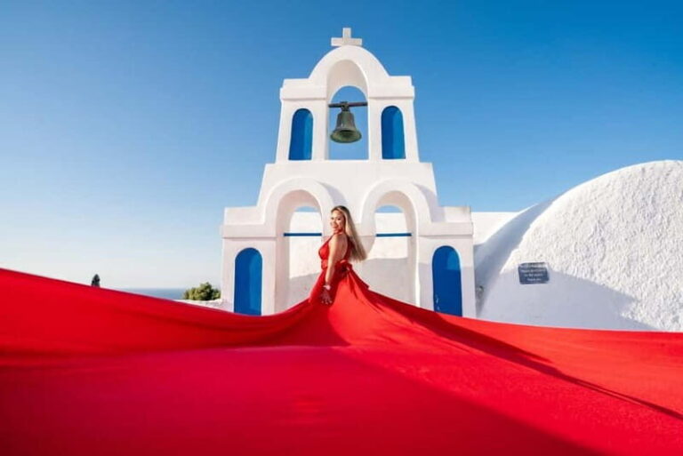 Private Flying Dress Photoshoot Santorini With Pickup - The Photo Experience in Detail