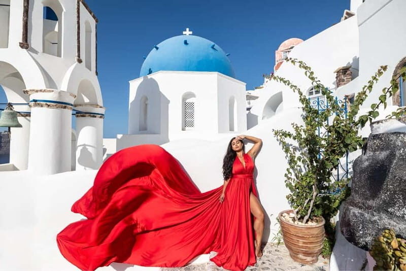 Santorini: Flying Dress Photoshoot **Dress Included** - What to Expect: The Itinerary and Locations