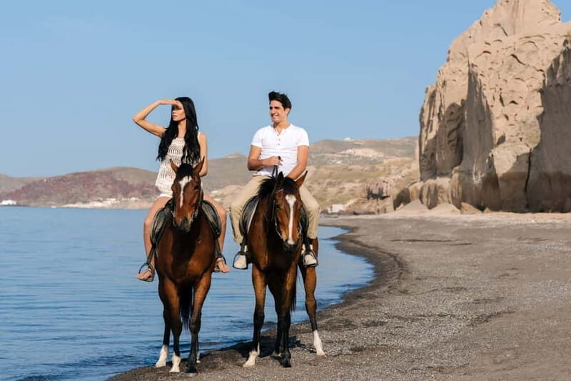 Santorini: Horseback Riding on the Black Sandy Eros Beach - Exploring a Unique Landscape