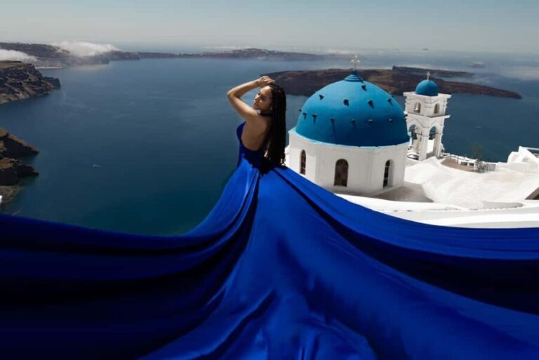 Santorini: Private Flying Dress Photoshoot at Blue Domes - The Itinerary: From Meeting Point to Magical Shots