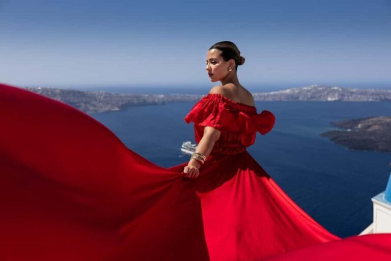 Santorini: Private Flying Dress Photoshoot Iconic Locations - Authentic Experiences from Past Travelers