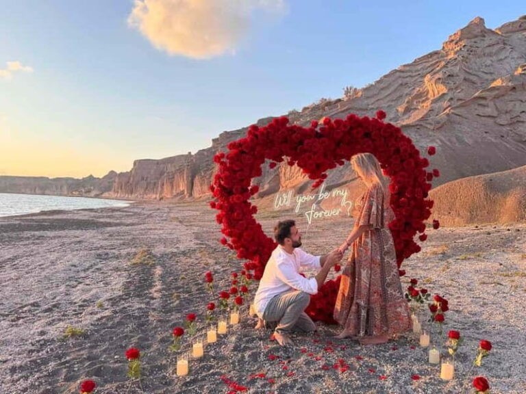 Santorini: Vlychada Beach Wedding Proposal with Heart Arch - Who Will Love This Experience?