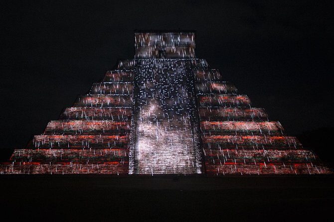 The majestic night show of kukulkan in Chichen Itza Valladolid & Cenote included - Transportation & Group Size
