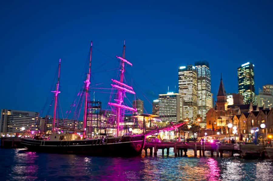 Sydney Harbour: Tall Ship Vivid Dinner Cruise - The Itinerary and Duration