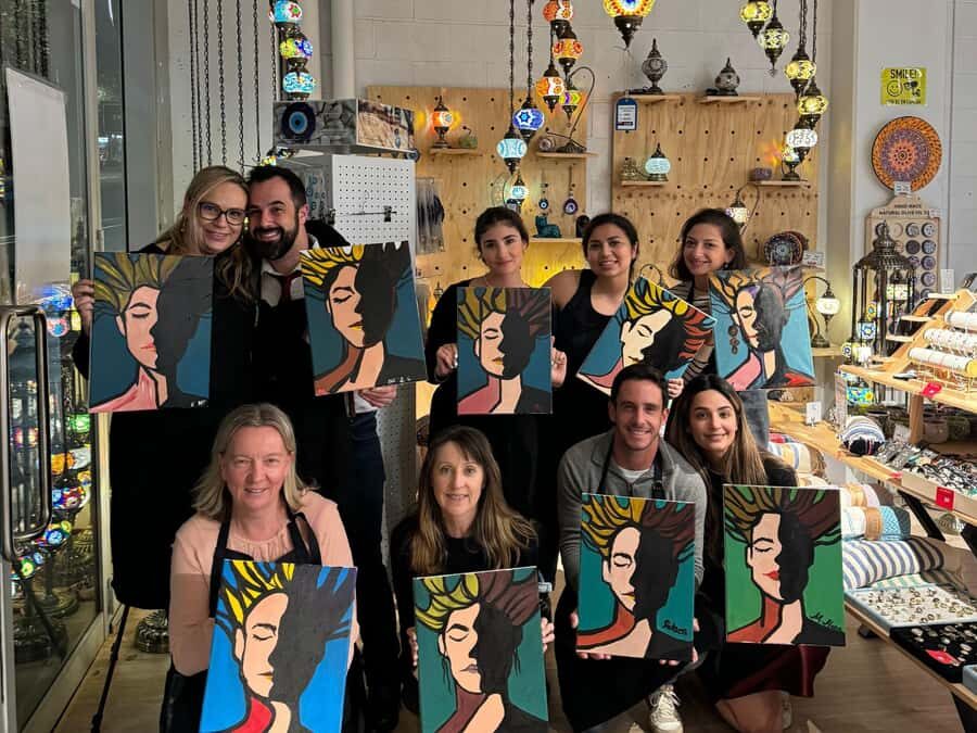 Sydney: Paint and Sip Classes - Acrylic, Canvas & Wine - The Art of the Class: Step-by-Step Breakdown