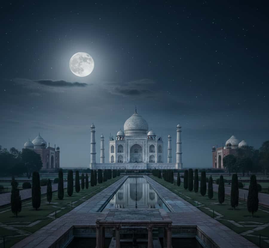 From Agra : Taj Mahal Moonlight Tour With Agra Sightseeing - The Night View: Taj Mahal Under Moonlight