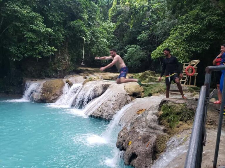 From Ocho Rios: Blue Hole Secret Waterfall & Highlight Tour - Transportation, Duration, and Group Size