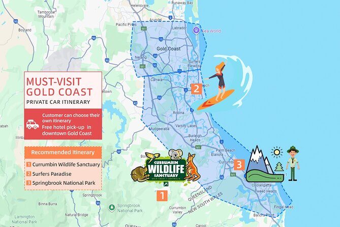 Gold Coast Private Customize One Day Tour - The Itinerary Breakdown