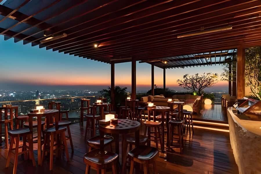 GuangZhou: 70 Floor RoofTop openair Bar, Sunset & Light Show - The Experience: Sunset and Light Show Highlights