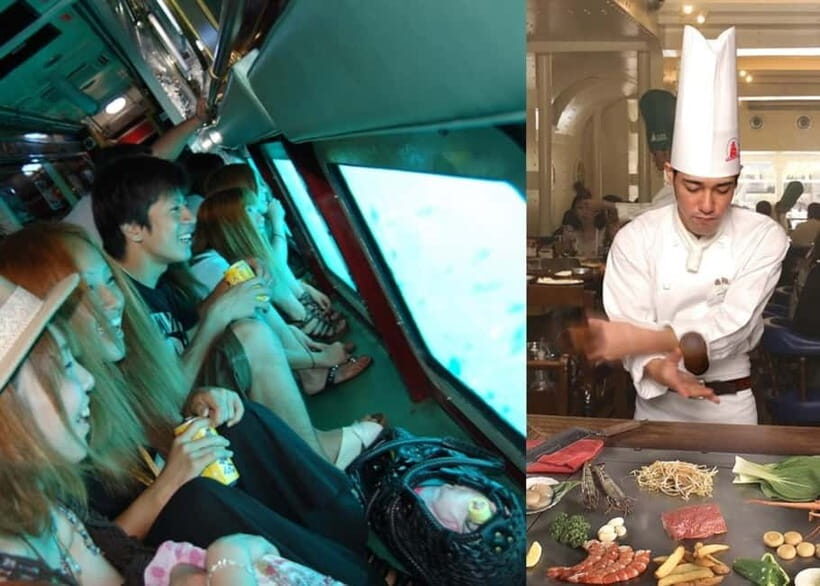 Naha: "Orca" Spotting Glass Bottom Boat & Sams Famous Steak - The Underwater Observation Room