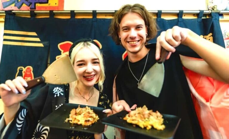 Osaka: Takoyaki Okonomiyaki Cooking class & Fes inDoutonbori - A fun and authentic Osaka experience for all ages