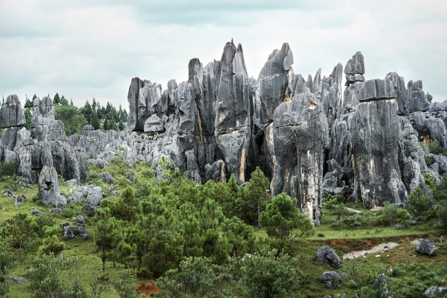 Limestone karst cliffs in tropical water