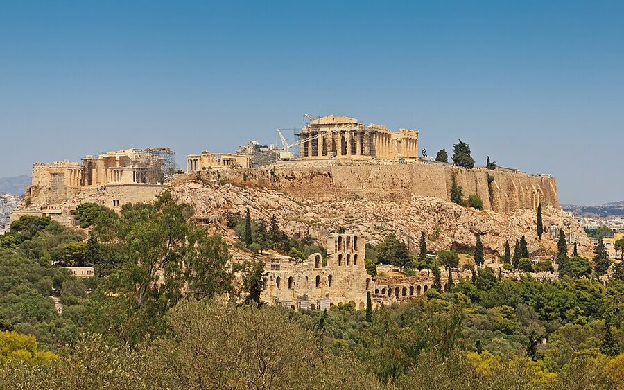 Acropolis Athens viewed from Philopappos Hill